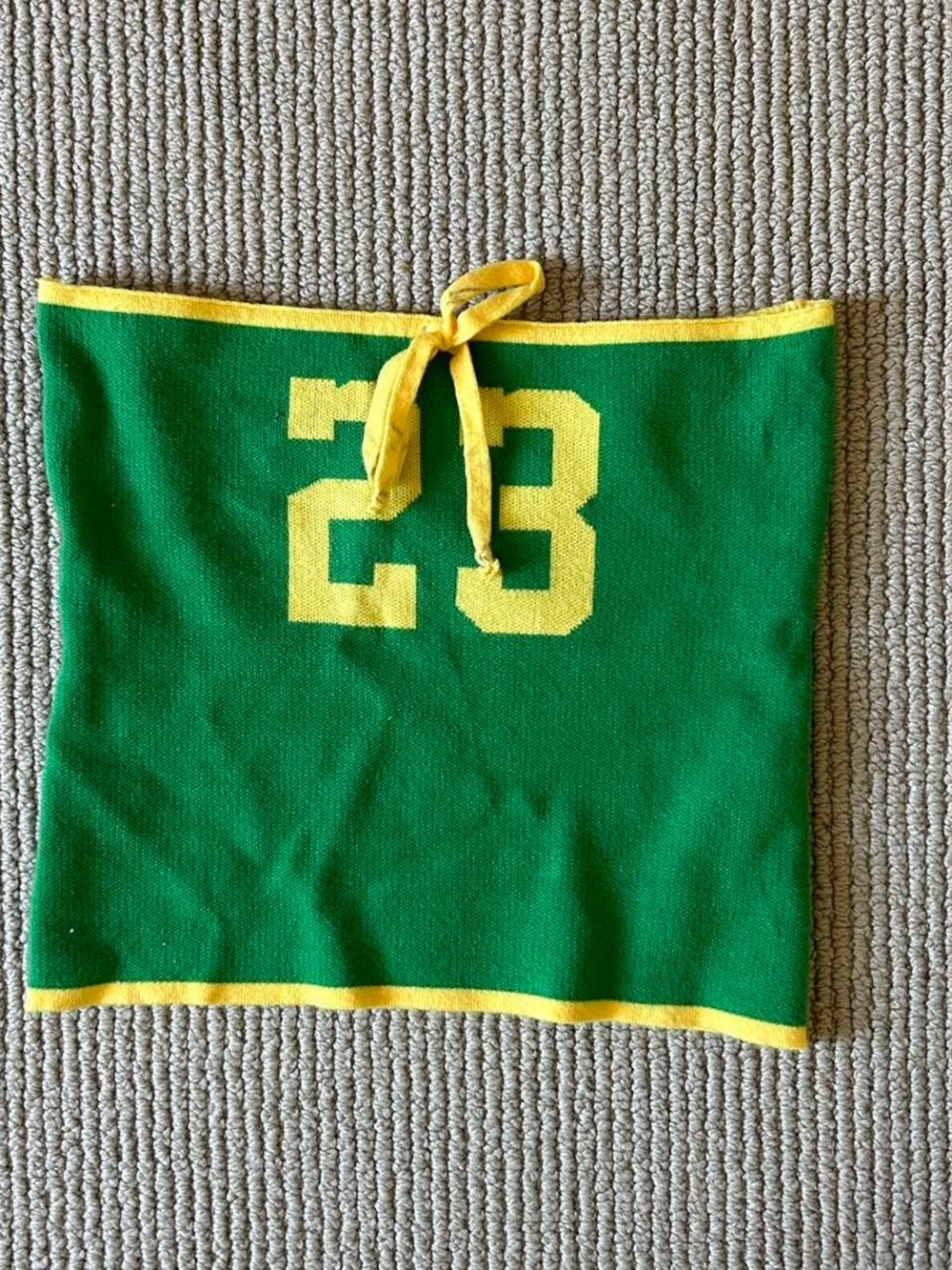 Green & Yellow Knit Tube Top with '23' Detail
